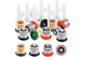ECMLN 25-Piece Variable Arc Nozzles, Replacement Pop-up Sprinklers, Orbital Pop-up Sprinklers for Garden Lawn Irrigation (10AN, 12AN, 17AN)