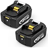 Djsanu 6000mAh Replacement for Makita 18V Battery 2 Packs with LED Indicator Compatible with Makita BL1850B/BL1860B/BL1840B/BL1820B & Cordless Tools/Chargers