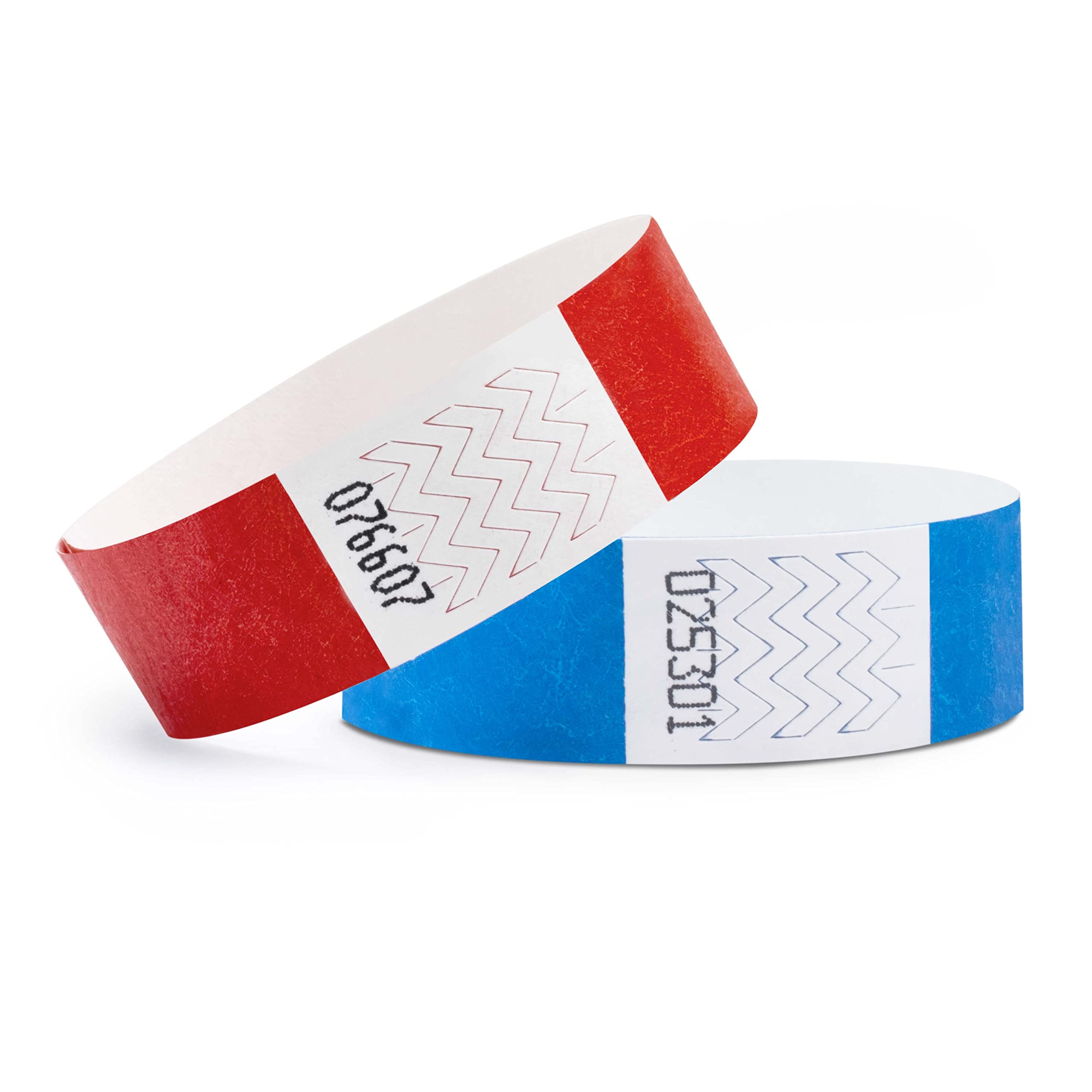 linie zwo ®, Pack of 1000 Wristbands 19 x 254 mm, Red (500 Pieces) + Blue (500 Pieces)