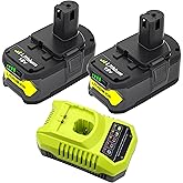 Nyveyoo 18 Volt 8.0Ah Lithium-ion P108 Batteries and P117 Chargers Replacement for Ryobi 18V Battery and Charger Combo Compatible with Ryobi 18V Battery Power Tools P102 P103 P106 P109 2Pack Battery