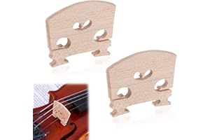 WEIGONGR Violin Bridge 4/4,Insert Semi Fitted Violin Bridge 4/4 Full Size Solid Maple Violin Bridge for Most Violin 4/4 With Crafted by Highly Skilled Experts for Sharper Sound, Volume, Beauty Clarity 2Pcs