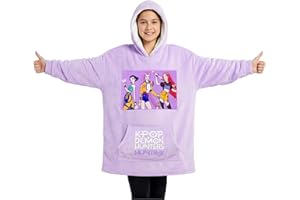 KPop Demon Hunters Huntrix Fleece Wearable Blanket Hoodie for Girls 6–14 Yrs Officially Licensed KPop Merch, Girls Gifts