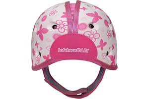 SafeheadBABY Award-Winning Infant Safety Helmet Baby Helmet for Crawling Walking Ultra-Lightweight Baby Head Protector Expandable and Breathable Toddler Head Protection Helmets - Butterfly Pink