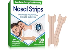 TOPKECH Nasal Strips,100 Count | Effective Anti-Snoring to Enhance or Improve Nasal Breathing,Comfortable Snoring Solution-Green
