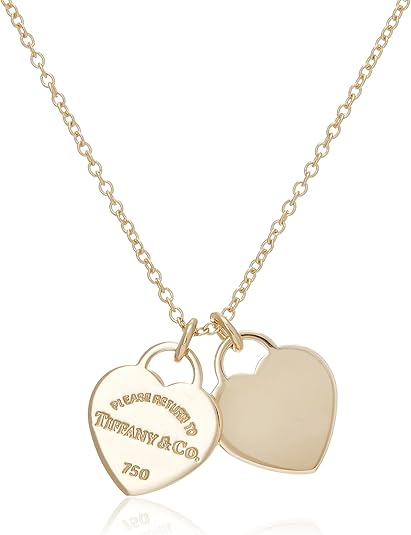Amazon ティファニー Tiffany 18kyg イエローゴールド Rtt リターン トゥ ティファニー ミニ ダブル ハート タグ ペンダント ネックレス 並行輸入品 ネックレス 通販
