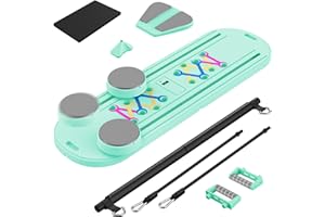 LUODIER Pilates Board, Newest 7-in-1 Multi-Purpose Portable Pilates Reformer Machine for Home, Foldable at Home Pilates Kit, Pilates Board for Home Workout Fitness Exercise,Abs
