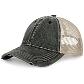 CHOK.LIDS Everyday Premium Washed Trucker Hat Unstructured Distressed Pigment Dyed Cap Adjustable Outdoor Headwear