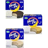 Marshmellow-Cookies Double Decker Chocolate Marshmallow Sandwich, 22 oz, 8 Count 3 x Boxes 24 Moon Pies (Chocolate Vanilla Banana)