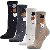 IIG Womens Girls Novelty Funny Crew Socks Cute Animal Bear Socks for Girl's Gift
