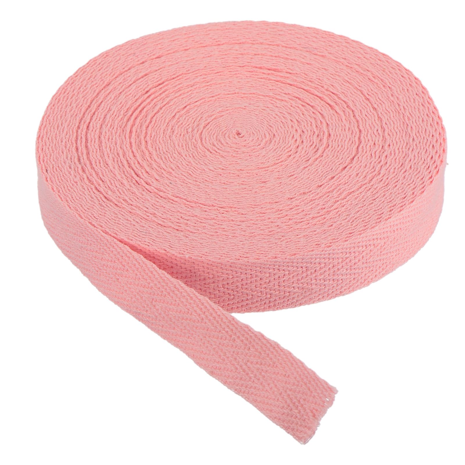 PATIKIL Cotton Twill Tape 15mm(5/8") 9m(10 Yards) Cotton Ribbon Bias Binding Tape Herringbone Webbing Trim for Sewing Gift Wrapping DIY Peach Pink