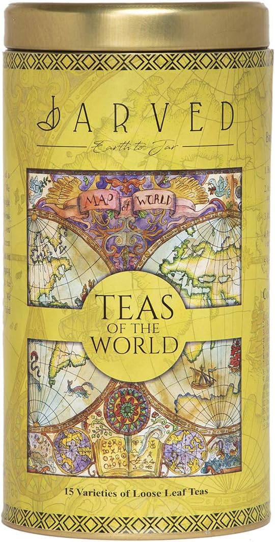 Jarved Teas of The World Assorted Gift Box Set - 15 Types of Exotic Teas from 10 Countries| 15 Loose Leaf Teas in Recyclable Tin Box| Unique Tea Gifts for Men, Women, Anniversary, Birthday,