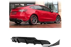 ﻿ skkyoro Rear Bumper Diffuser Lip for Tesla Model 3 2017-2023 Performance Style ABS Rear Bumper Molding Protector Lip (Glossy Black)