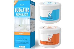 Tenee Tub Repair Kit - White & Porcelain, 3.7 OZ - Fiberglass Repair with Super Adhesion, Works on Ceramic Sink & Acrylic Bathtub