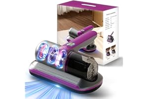 PATO Mattress Vacuum Cleaner, Wireless Handheld Bed Vacuum Cleaner with UV-C Light, HEPA Filter and Ultrasonic Vibration, 12KPa, Suitable for Beds, Sofas, Car Seats, Carpets (Purple)