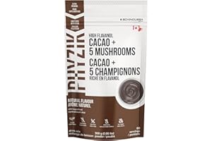 Schinoussa High Flavanol Cacao + 5 Mushrooms Vital Super Food Drink Mix – 300g (60 Servings) | Vegan, Soy Free, Antioxidant-R