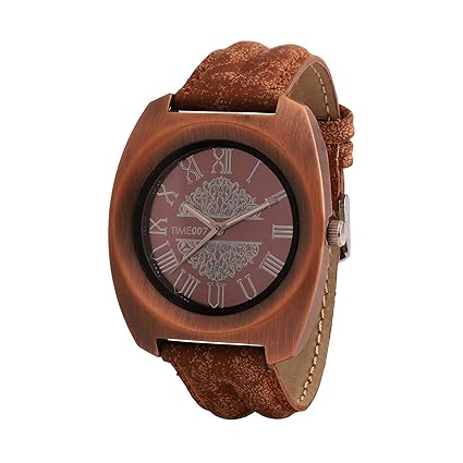 Time 007 Wonder Men's Bronze Dial Oval Shape Analog Quartz Watch