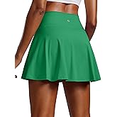 PINSPARK Womens Tennis Skirt Pleated Athletic Skorts with Pockets Shorts High Waisted Golf Skirts for Workout Running Casual