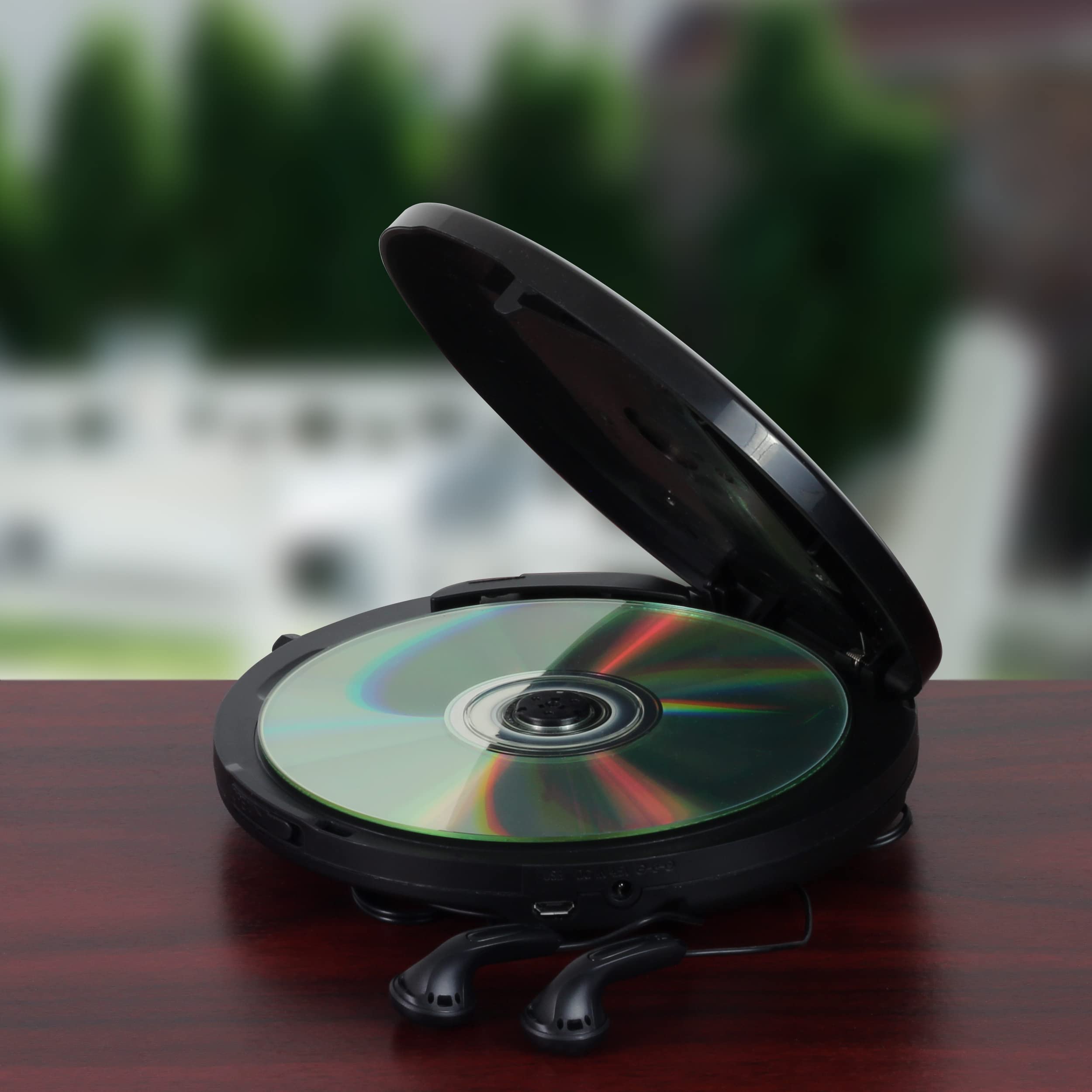 JENSEN CD-60R-BT Personal Portable Bluetooth CD Player with Digital FM Radio and Earbuds