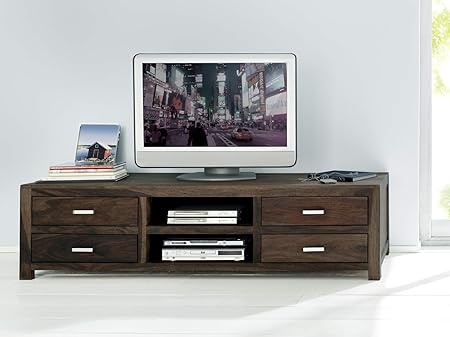 SAM® TV-Schrank Wales 1521 stonefarbenes Sheesham Palisanderholz vier Schubladen zwei Ablagefächer Massivholz handgearbeitet 