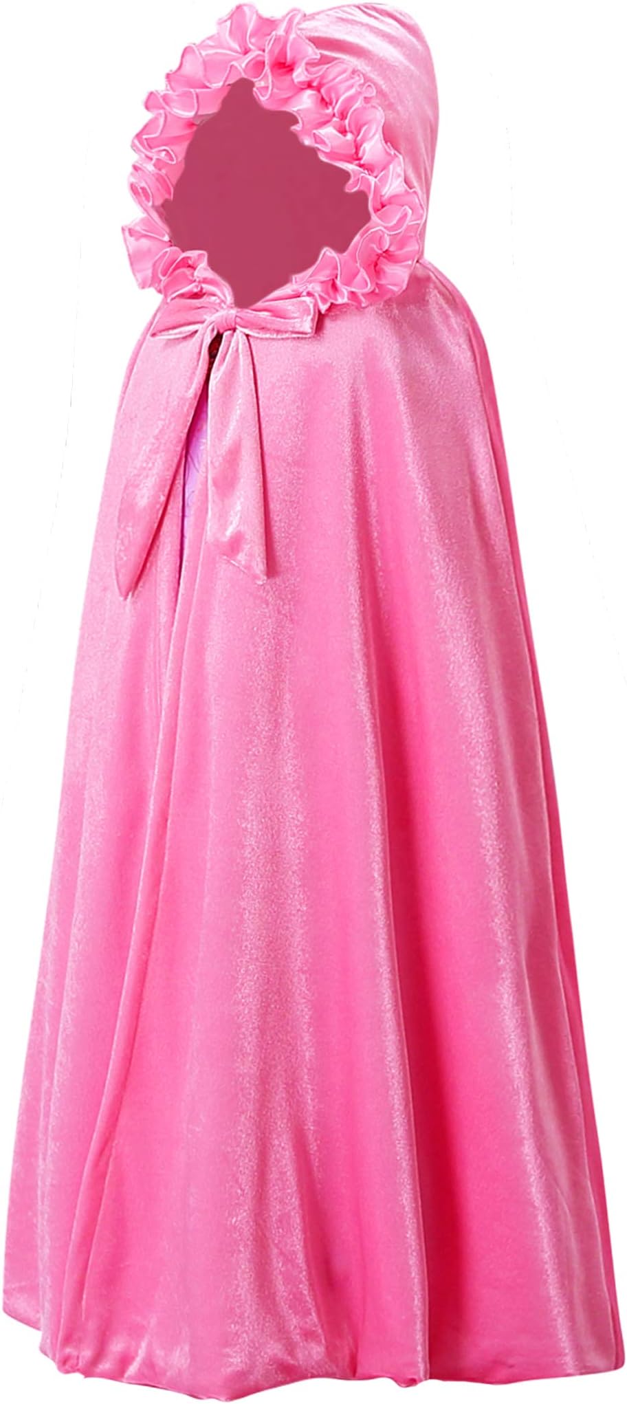 Girls Princess Velvet Hooded Long Cape Cloaks Christmas Costume Dress Up
