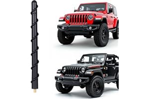 Acdogeer Antenna Compatible with Jeep Wrangler All Models 2007-2025 & Jeep Gladiator 2020-2025, Internal Copper Coil for Enhanced Reception, 7 inches Flexible Rubber Antenna Replacement