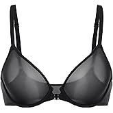 INLYRIC Women's Mesh Front Closure Bras Unlined Sheer Demi Plunge Supportive Comfortable No Padding Underwire Bra