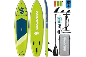 SOLAVERO 10'6" Inflatable Stand Up Paddle Board with Premium SUP Accessories, Anti-Slip EVA Deck for Adults of All Skill Leve
