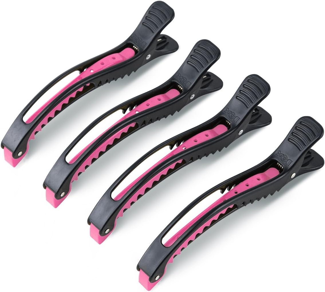 Great Hair Clips with Real Good Non-Slip Grip Penguin Clip works for All Hair Types (Black/Pink)