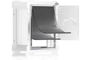 MIAOTONG Cat Door for Wall,Upgraded Sealing Dog Door for Wall, Double Flap Doggy Door,Steel Frame and Telescoping Tunnel Dog Door and Cat Door(Pets Up to 12 Lb) -Small