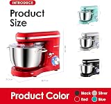 Aucma Stand Mixer 6.2L 1400W Tilt-Head with Dough Hook Whip Beater Red view 3