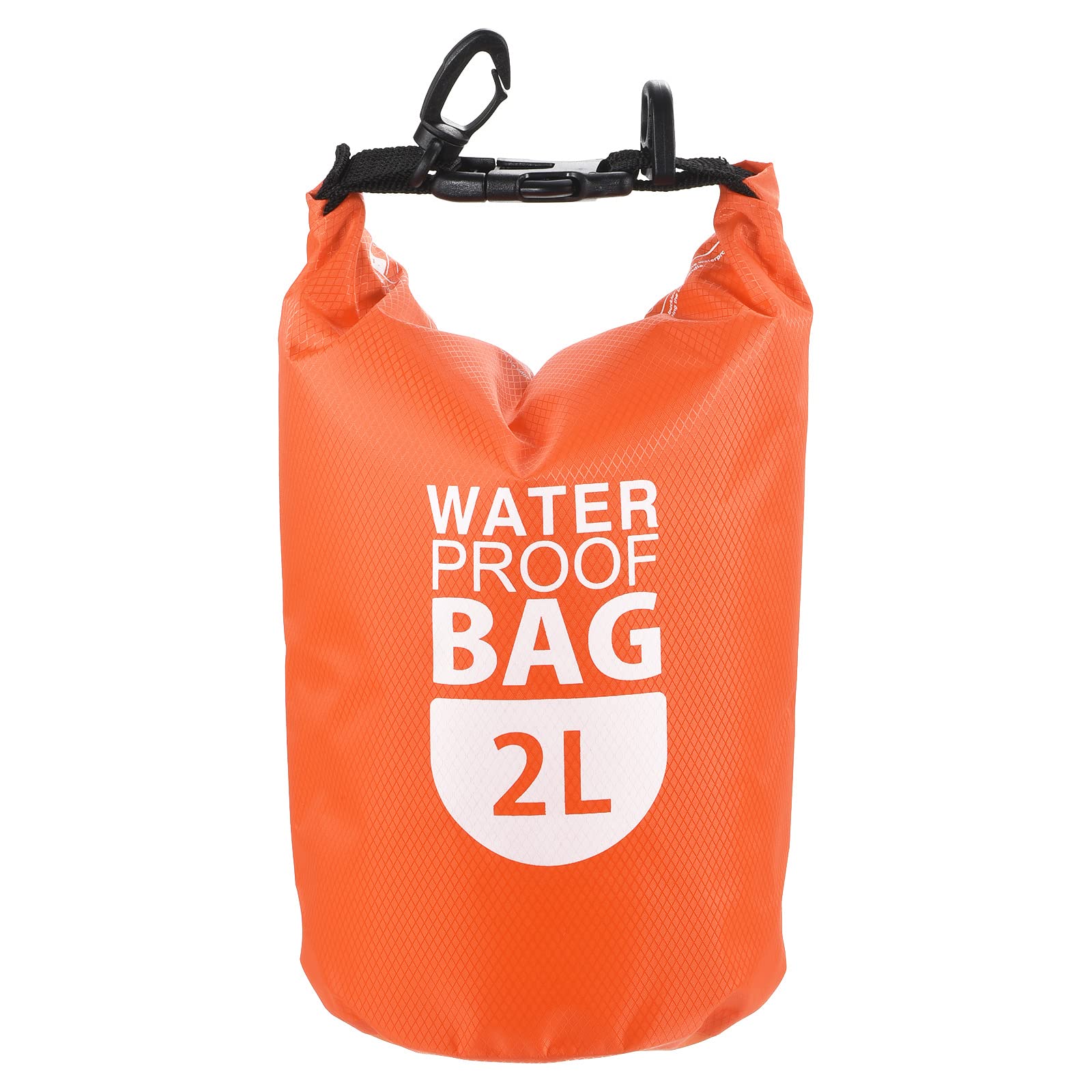 PATIKIL Floating Waterproof Dry Bag, 2L Outdoor Float Dry Bag Roll Backpack with Clear Window for Boating Rafting Kayaking, Orange
