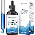 Methylene Blue Pharmaceutical Grade 120ml (120ml), 99% Purity Human Supplement, Formaldehyde Free, Alcohol Free, Glass Bottle