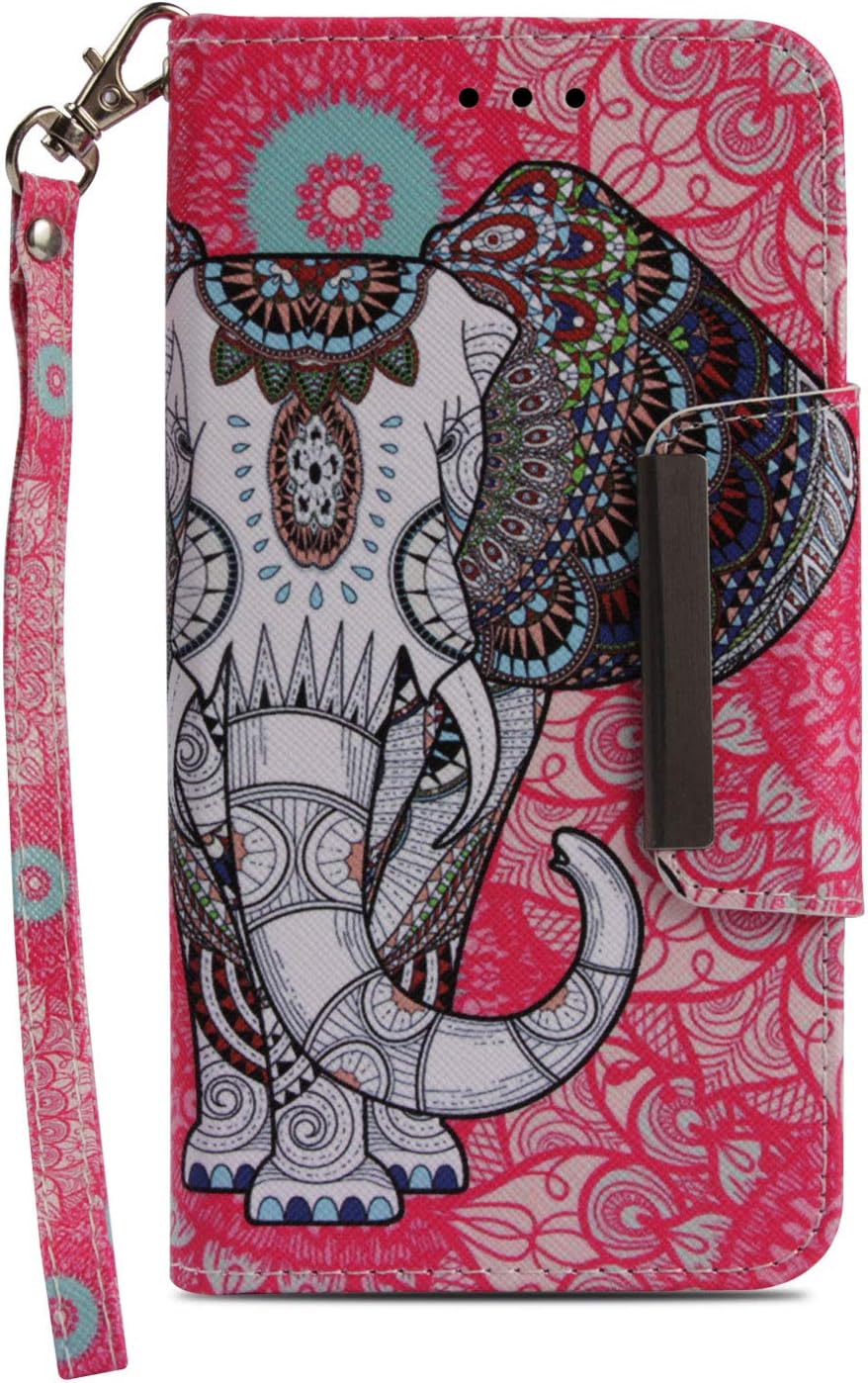 Best lg stylo 4 case kickstand flip pu wallet leather wrist strap