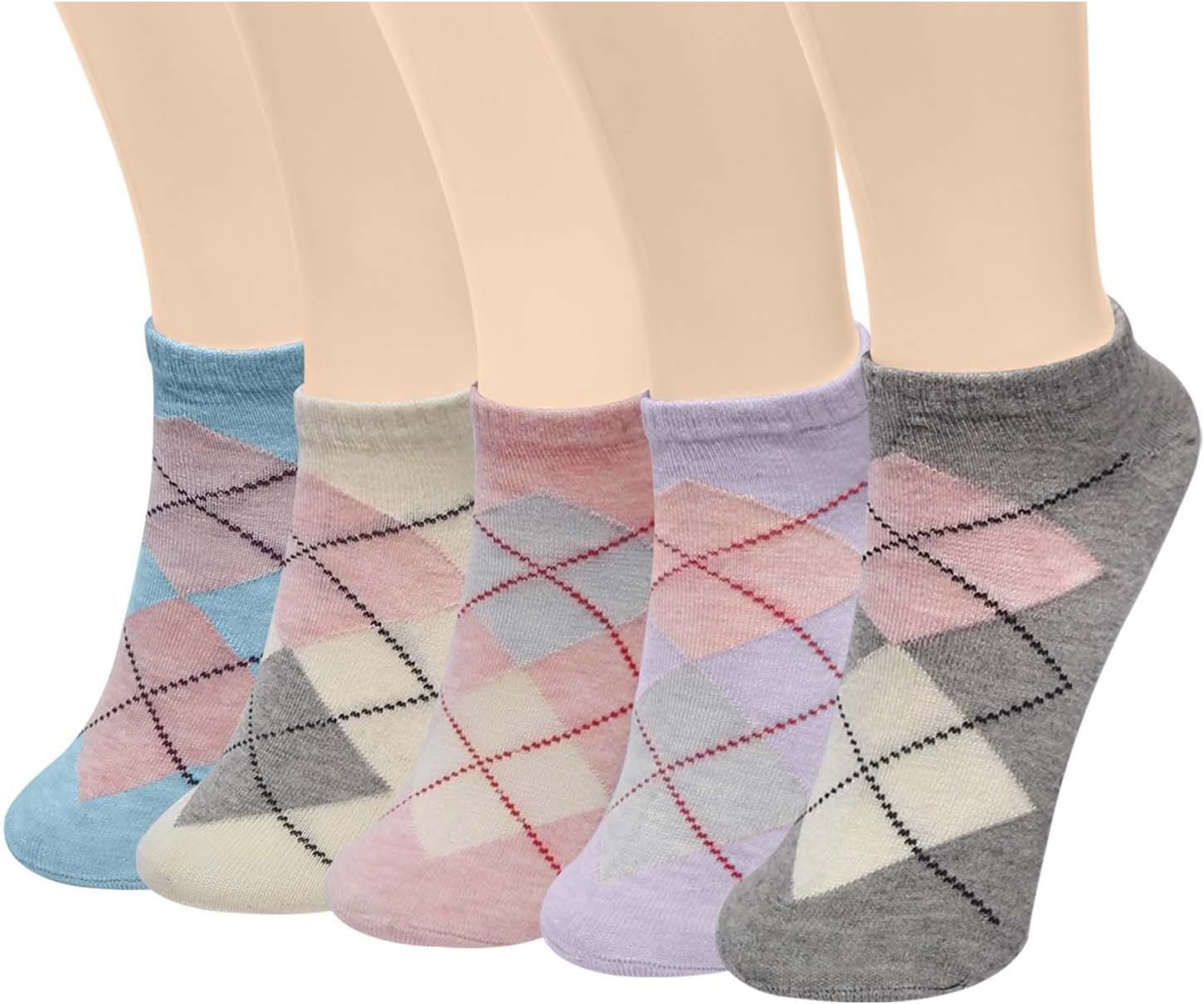 DELLITE Unisex Solid Cotton Everyday Low Cut No Show Ankle Casual Socks 6 pack