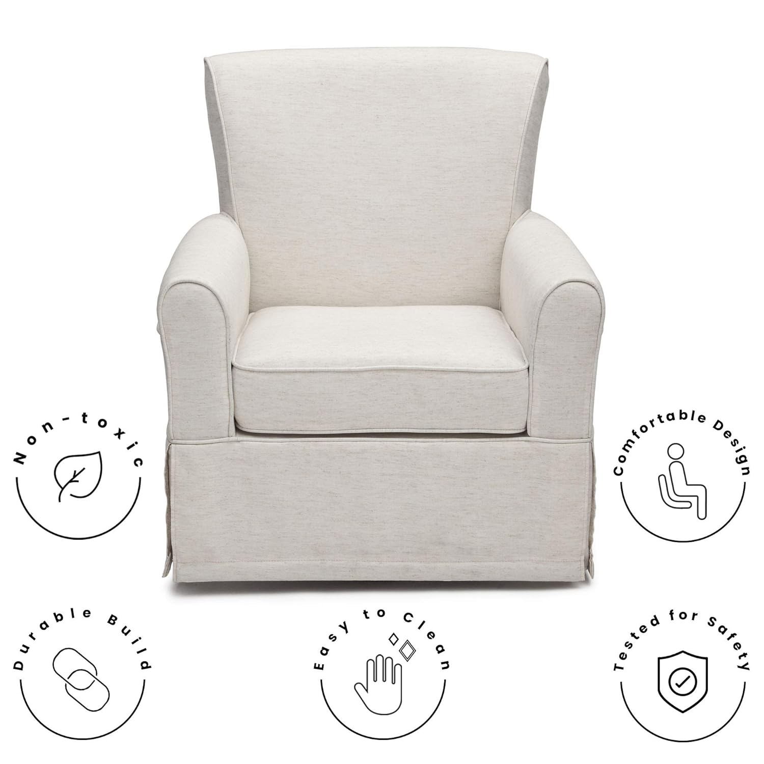 delta children upholstered swivel glider chair