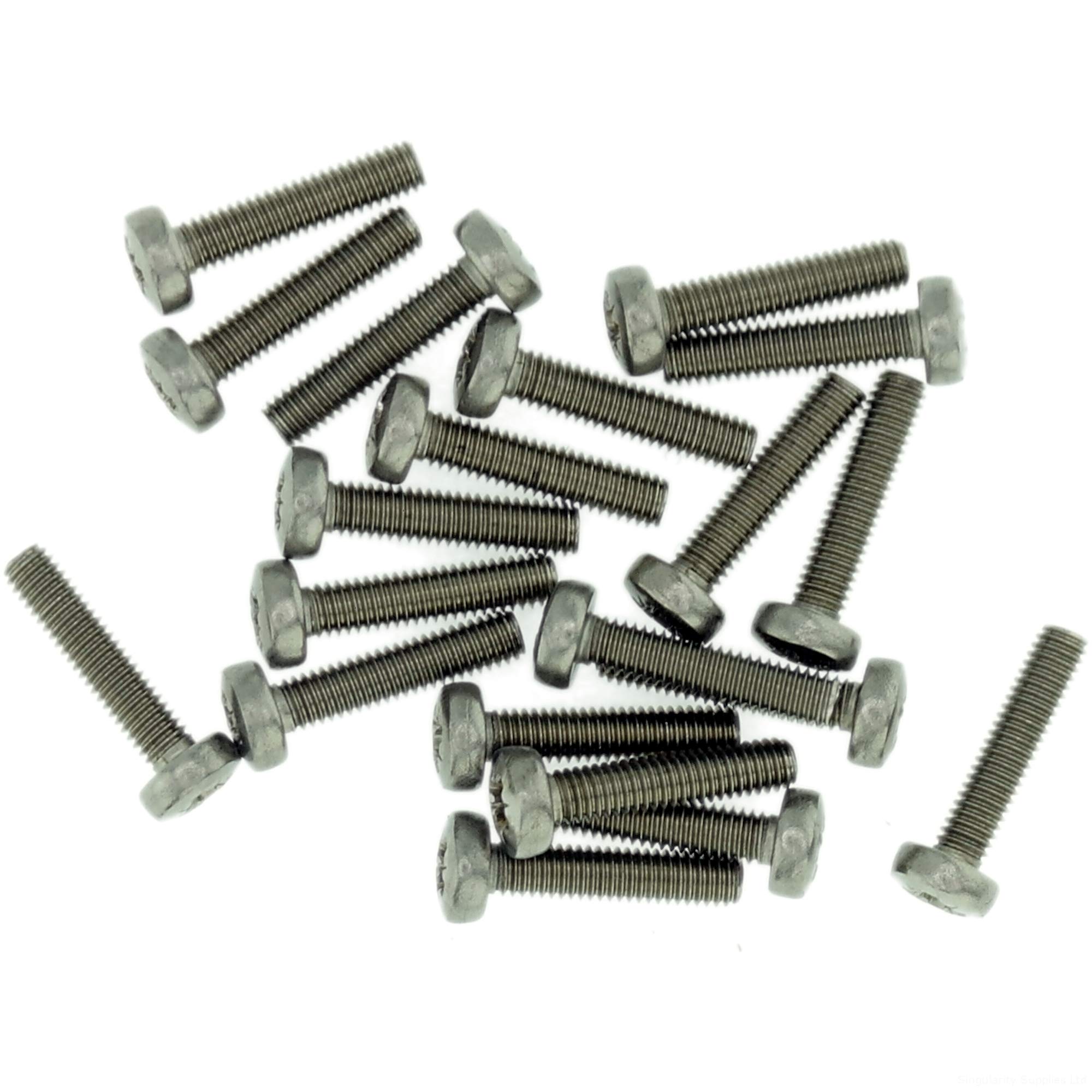 M3.5 (3.5mm x 16mm) Pozi Pan Machine Screw (Bolt) - Stainless Steel (A2) (Pack of 20)
