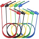 Goupchn Test Hook Clips Silicone Test Leads 5PCS Testing Cables Wires Dual IC Hooks Clips for Electronic Testing