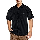 NY Threads Men's Work Shirt Two Pockets Short Sleeve Durable Work Wear