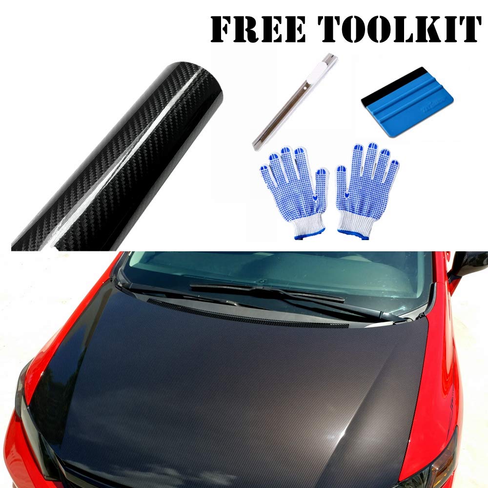 Interior and Exterior 7D Premium Super Glossy Black Carbon