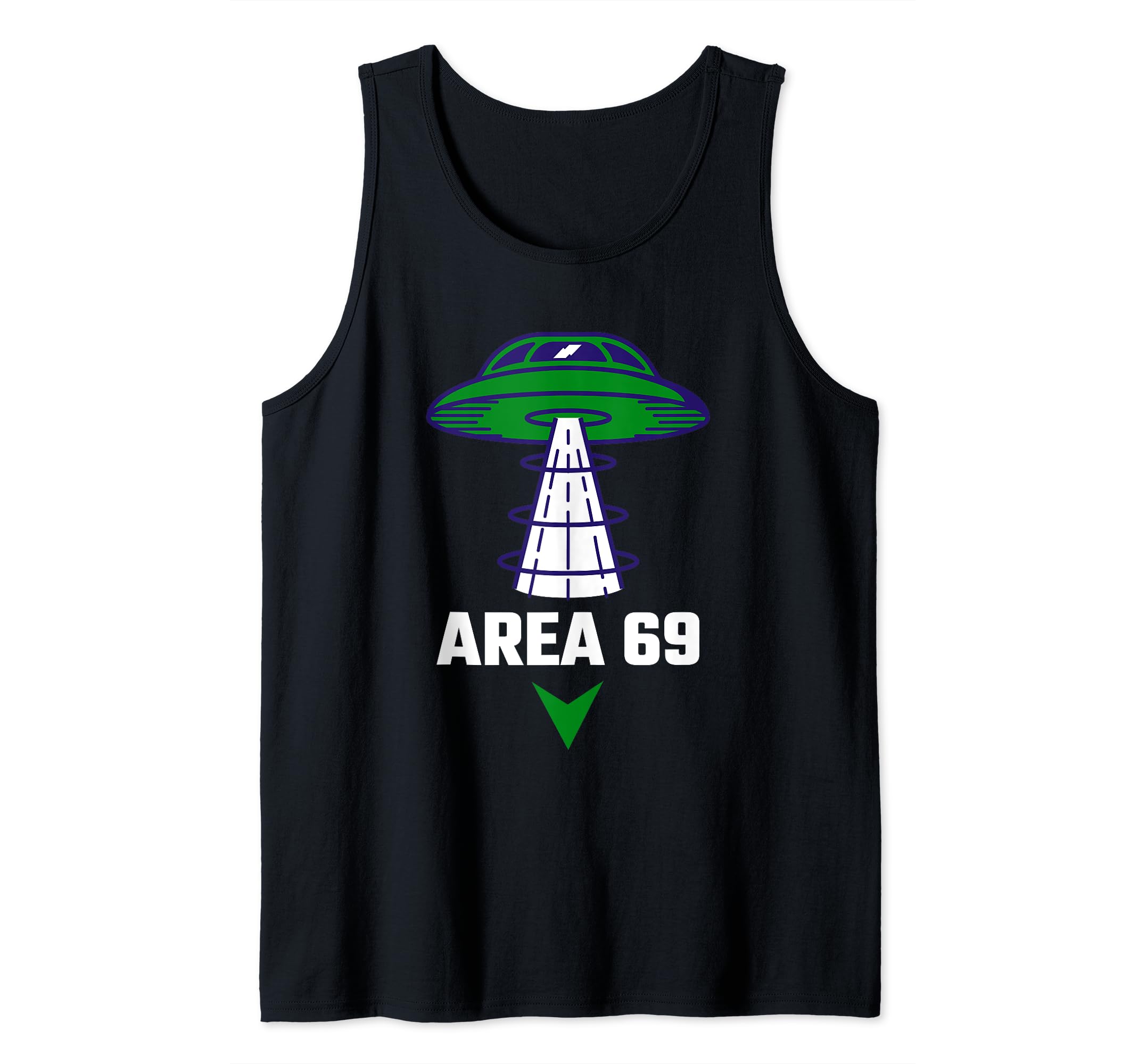Area 69 Funny Alien UFO Futuristic, Area 51 Parody Tank Top