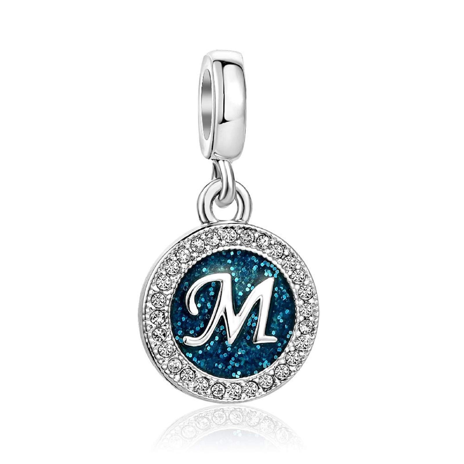 KunBead Jewelry Letter M Initial Charms New Crystal Alphabet Wedding Nana Outlet Mom Charms for Women Girls Sale