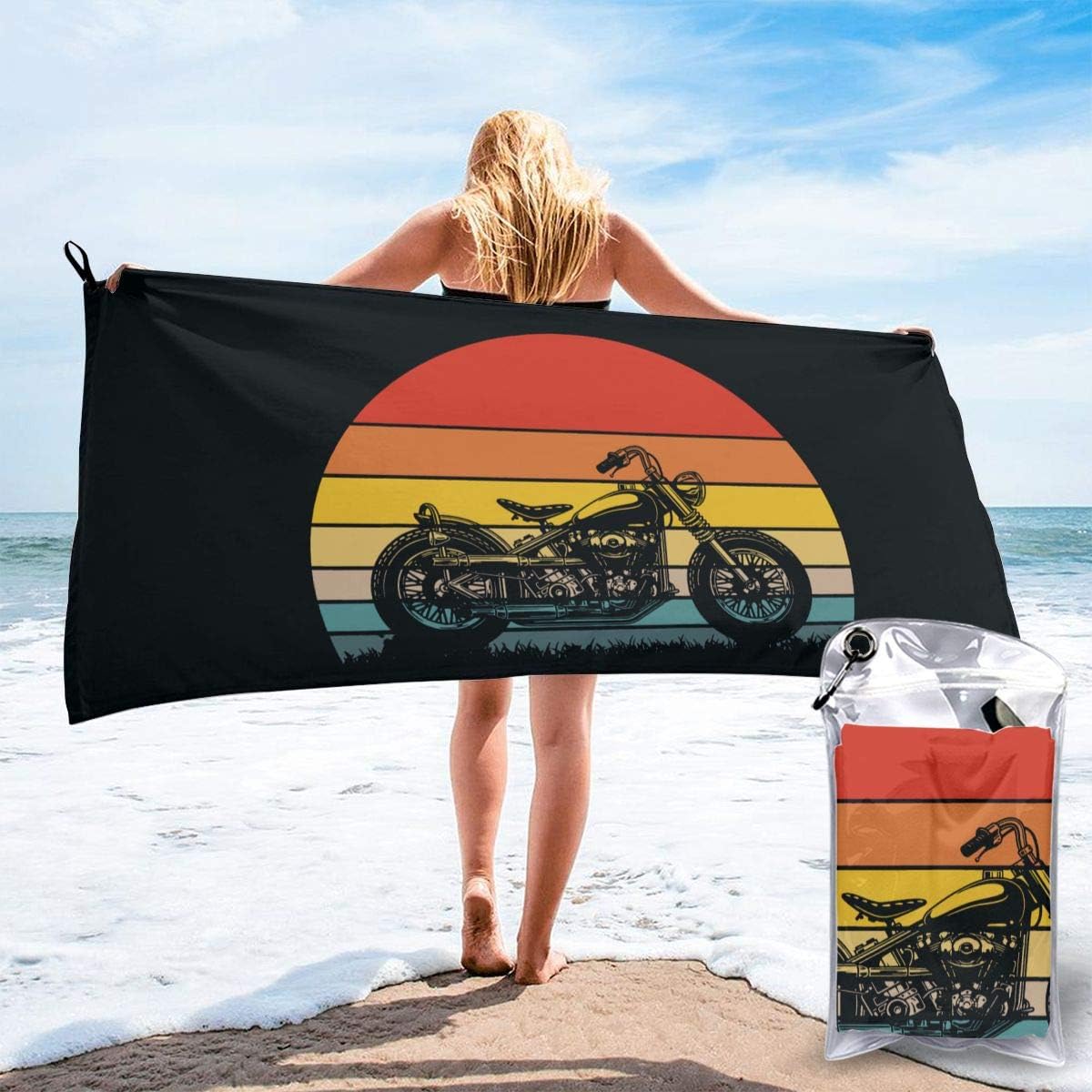 Hiemycop Vintage Motorcycle Beach Towels Travel and Sports