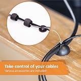 Stilemo Desk Cable Management Tray Under Desk No Drill Carbon Steel 4.5KG Black view 6