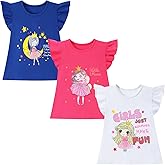 HILEELANG Girl Short Sleeve Tees Easter Graphic Cotton Summer T-Shirts 3Packs