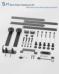 TITECK Sliding Barn Door Hardware Kit - 5 FT Heavy