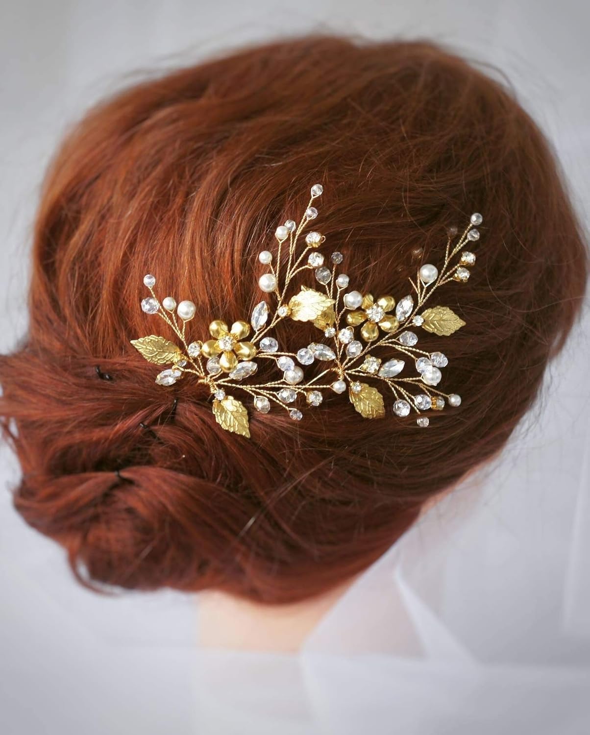 Amazon Com Gold Leaf Hair Pin Bridal Hairpin Gold Wedding Hair