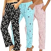 NoirEle 3 Pack: Women's Pajama Pants, Comfy Casual Pajama Bottoms Print Sleep Pants Sleepwear, S-2XL