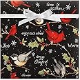 Current Birds on Black Christmas Rolled Wrapping Paper - Premium Jumbo 23-Inch x 32-Foot Gift Wrap Roll, 61 Square Feet Total
