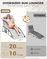KingCamp Oversize Padded Sun Lounger 200x68 cm 5-Position Backrest Heavy Duty view 6