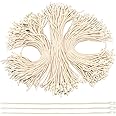300Pcs 7.6inch Cotton Gift Clothing Price Tag String Hang Tag String Hanging Rope Snap Lock Pin Loop Fastener Hook Ties Fast to Attach for Clothes Tags Shoes Snap Lock Luggage Label (White)
